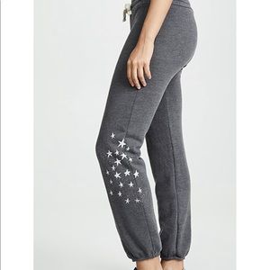 Monrow Fleece Sweatpants with Faded Stars